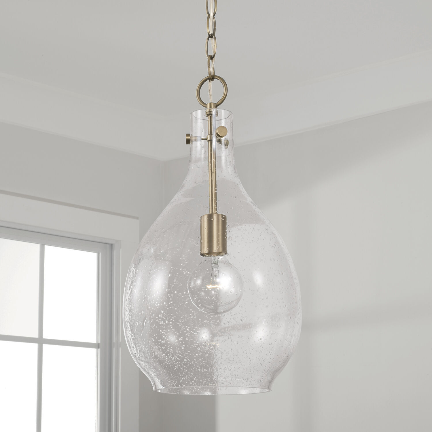 Brentwood 1 Light 9.75 inch Aged Brass Pendant Ceiling Light