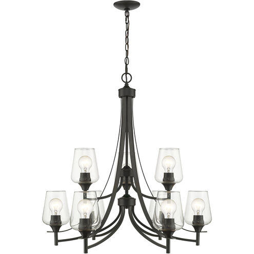 Joliet 9 Light 31 inch Matte Black Chandelier Ceiling Light