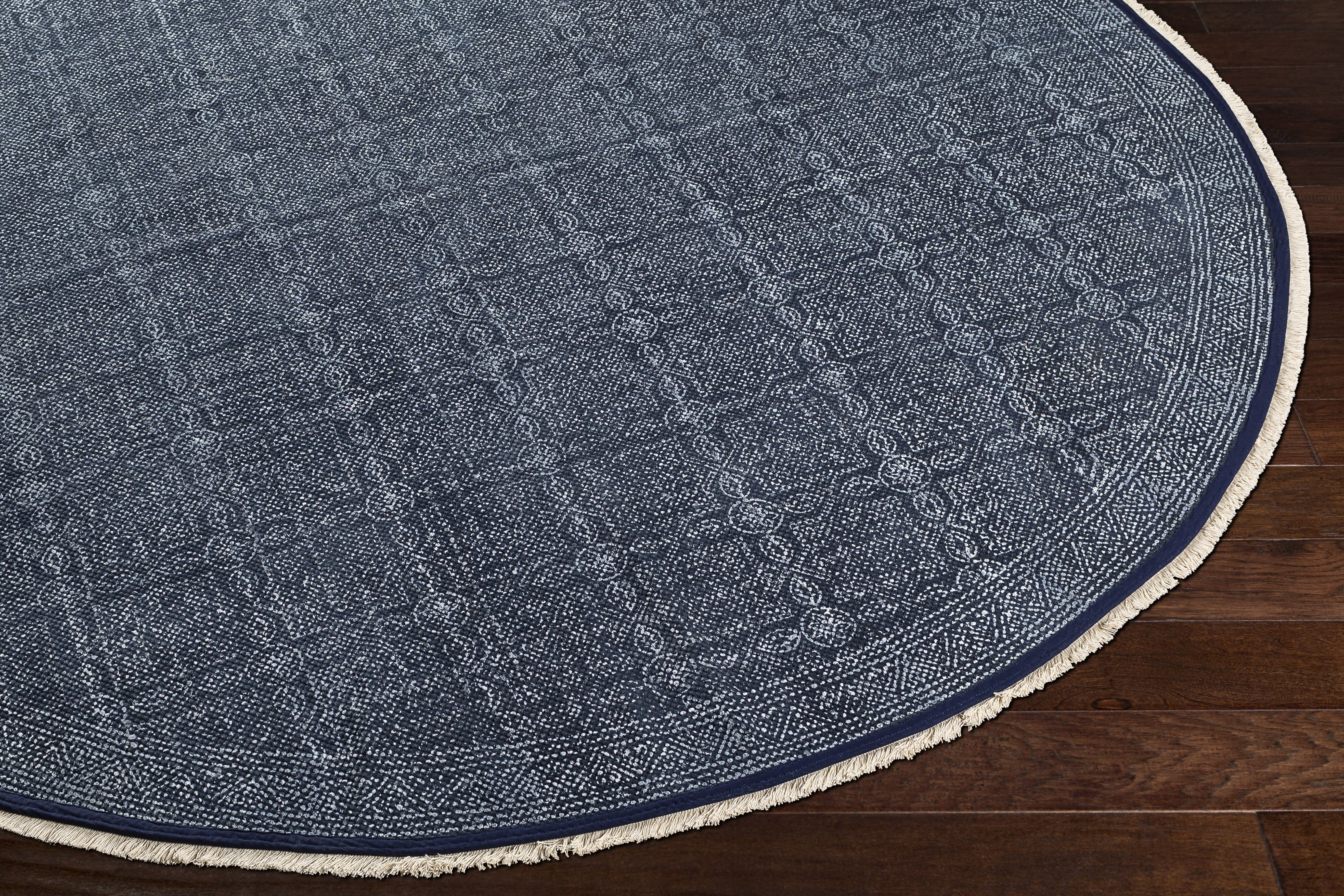 Rajasthan 96 X 96 inch Ink Blue Rug in 8 Ft Round, Round