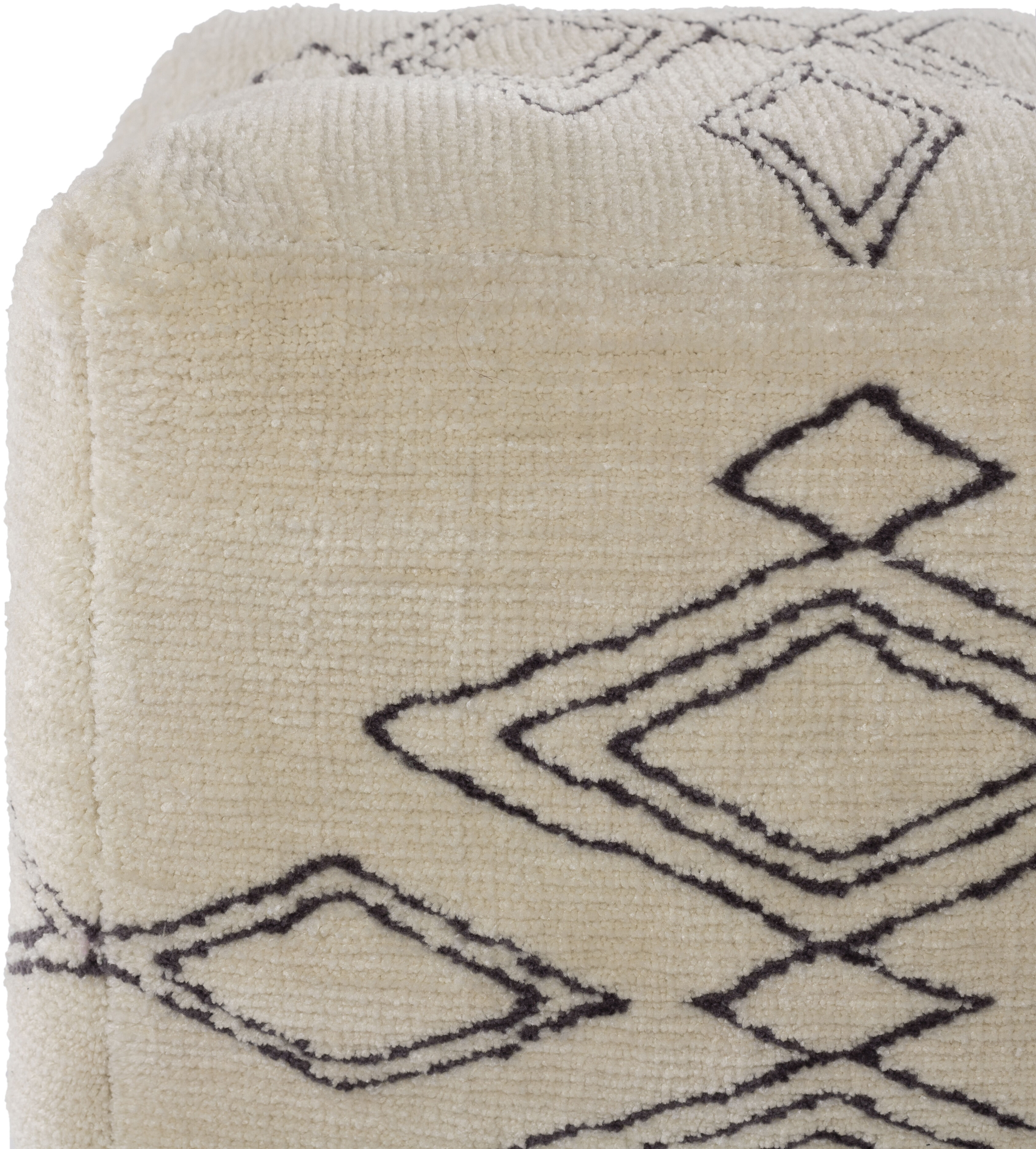 Braith 18 inch Cream Pouf, Cube