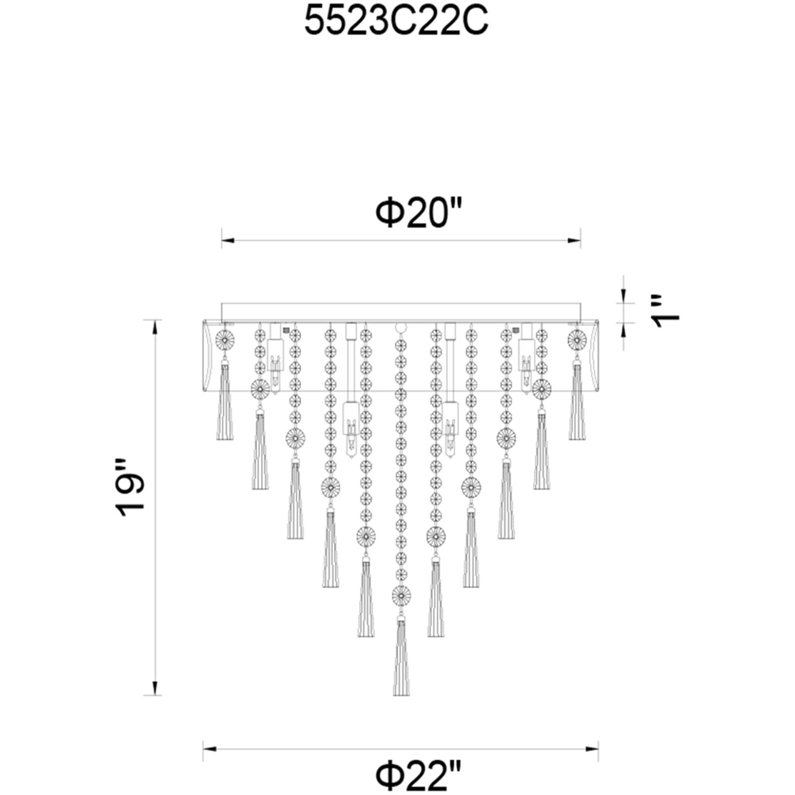 Franca 8 Light 22 inch Chrome Drum Shade Flush Mount Ceiling Light in Off White