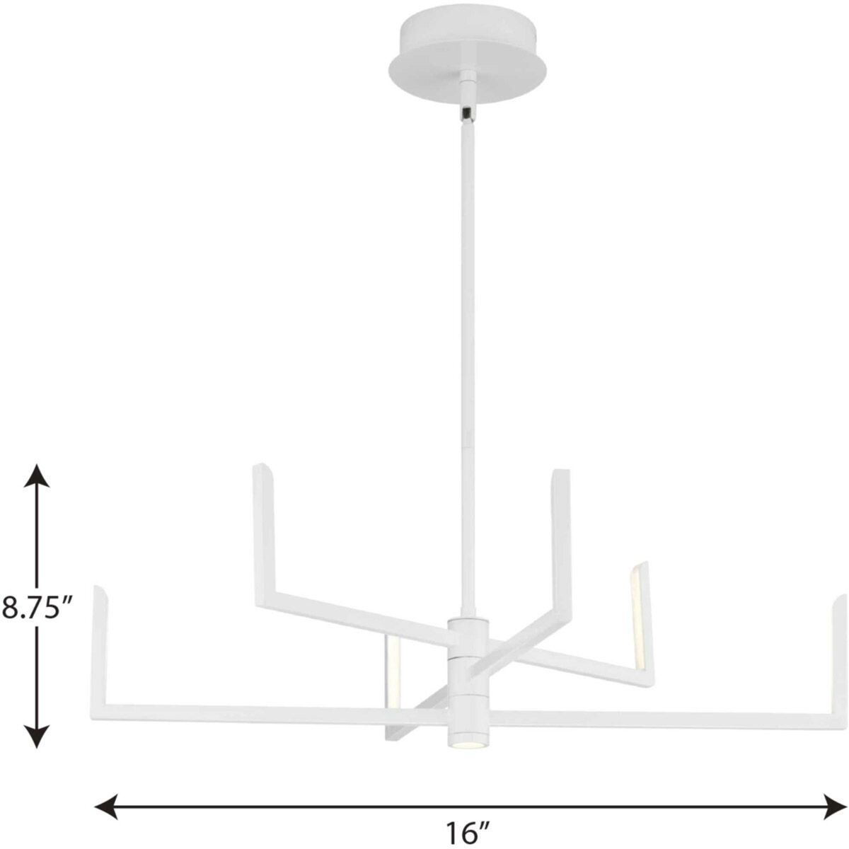 Pivot LED LED 28.25 inch Satin White Chandelier Ceiling Light in Matte White, Progress LED