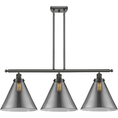 Ballston X-Large Cone LED 36 inch Oil Rubbed Bronze Island Light Ceiling Light in Plated Smoke Glass