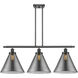 Ballston X-Large Cone LED 36 inch Oil Rubbed Bronze Island Light Ceiling Light in Plated Smoke Glass