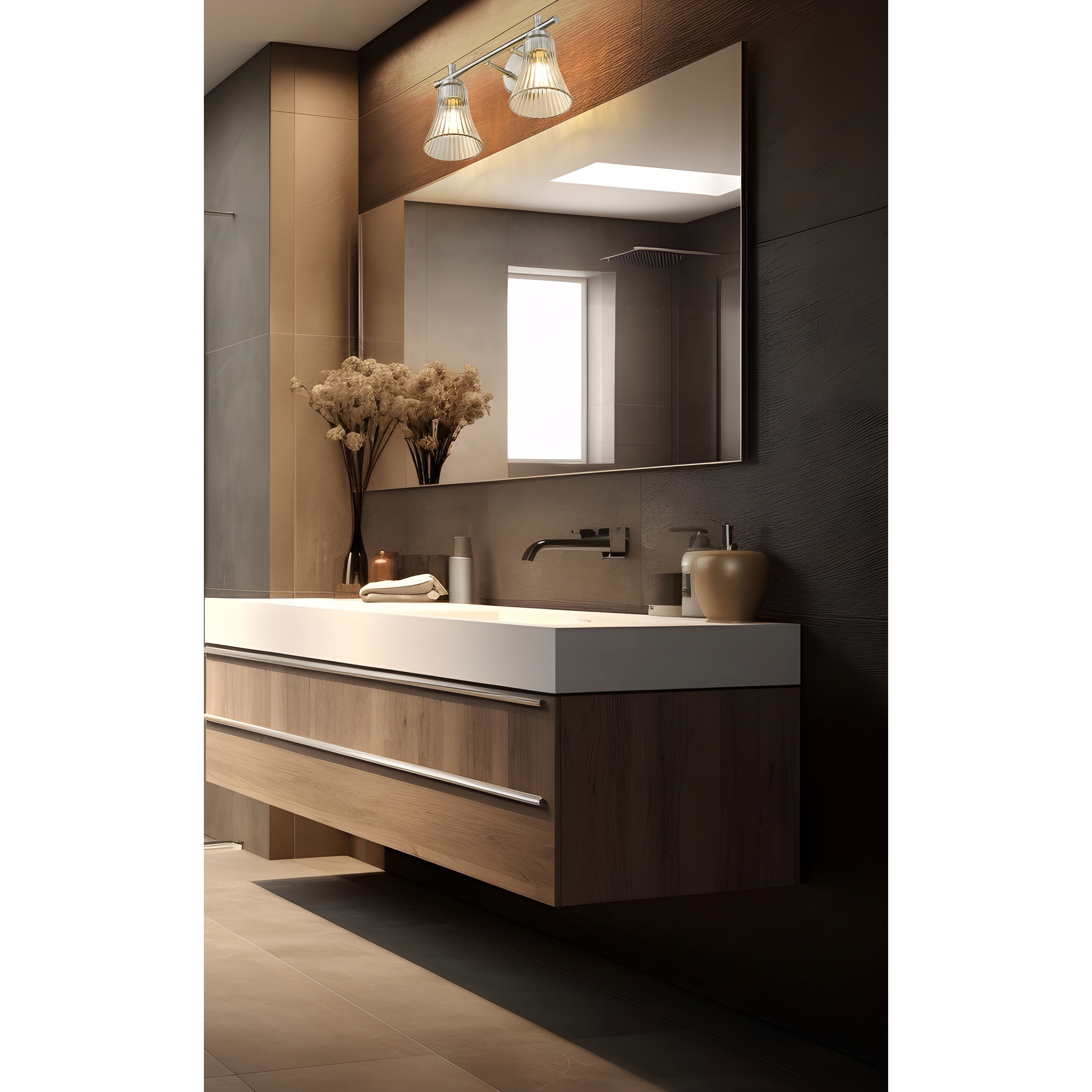 Belle 2 Light 16 inch Brushed Nickel Bath Vanity Light Wall Light