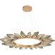 Rock Crystal LED Novel Brass Chandelier Ceiling Light, Radial Ring