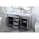 Wesley 60 X 21.5 X 35 inch Grey Vanity Sink Set in Gray