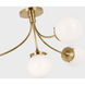 kate spade new york Prescott LED 28.25 inch Soft Brass Semi-Flush Mount Ceiling Light in White Glass, Large
