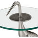 Crane 16 inch Nickel and Clear Accent Table