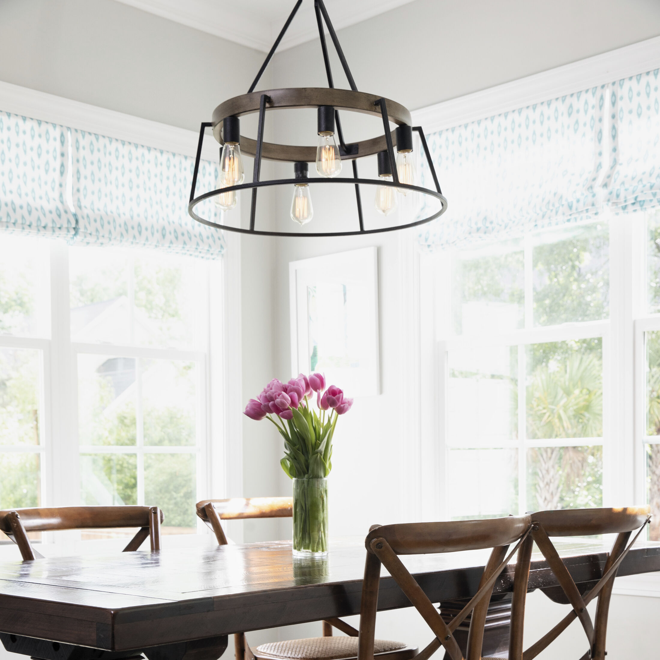 Brockton 6 Light 25 inch Grey Ash Chandelier Ceiling Light