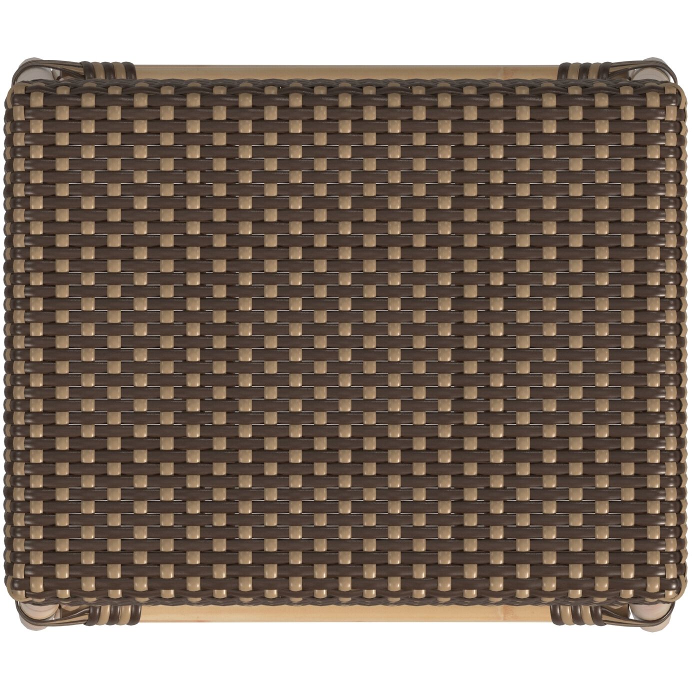 Robias Rectangular Rattan 24.5" Counter Stool in Brown and Tan Dot