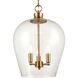 Darlene 3 Light 13 inch Satin Brass Pendant Ceiling Light