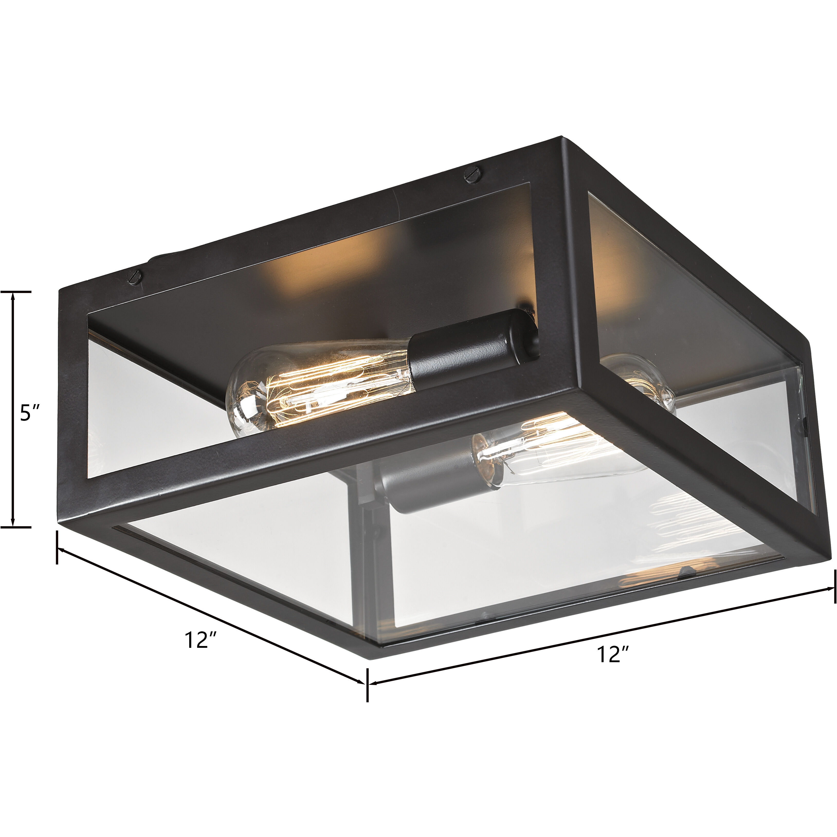 Parameters 2 Light 12 inch Oil Rubbed Bronze Flush Mount Ceiling Light