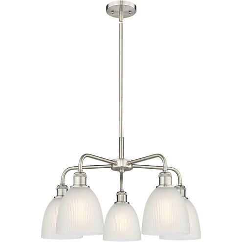 Castile 5 Light 24 inch Satin Nickel Chandelier Ceiling Light in White