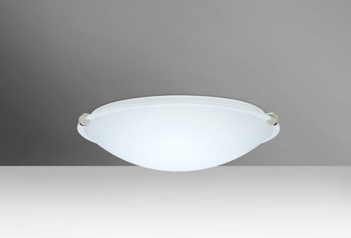 Trio 12 LED 12 inch Polished Nickel Flush Mount Ceiling Light in White Glass