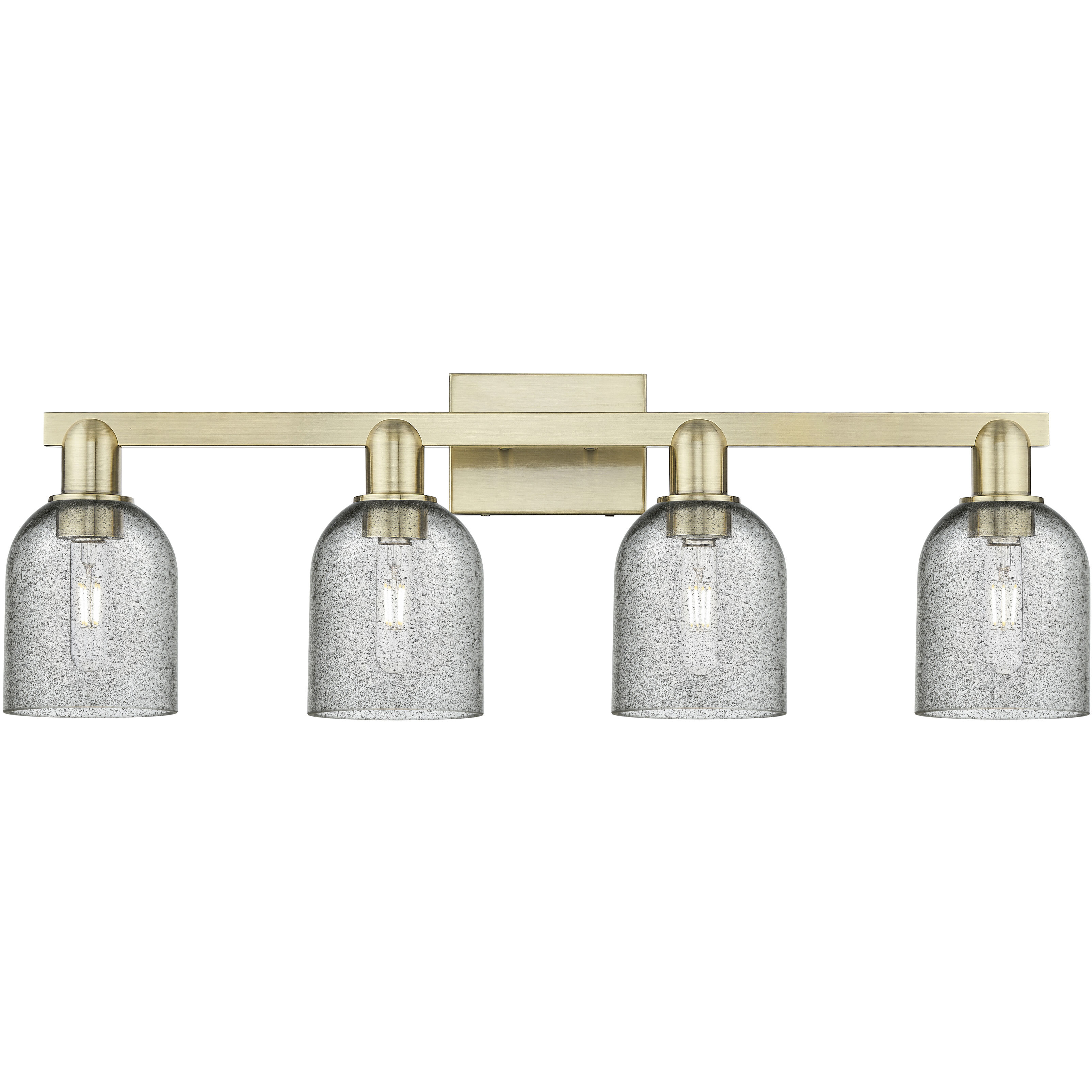 Arcadia Caledonia 4 Light 32 inch Antique Brass Bath Vanity Light Wall Light in Charcoal