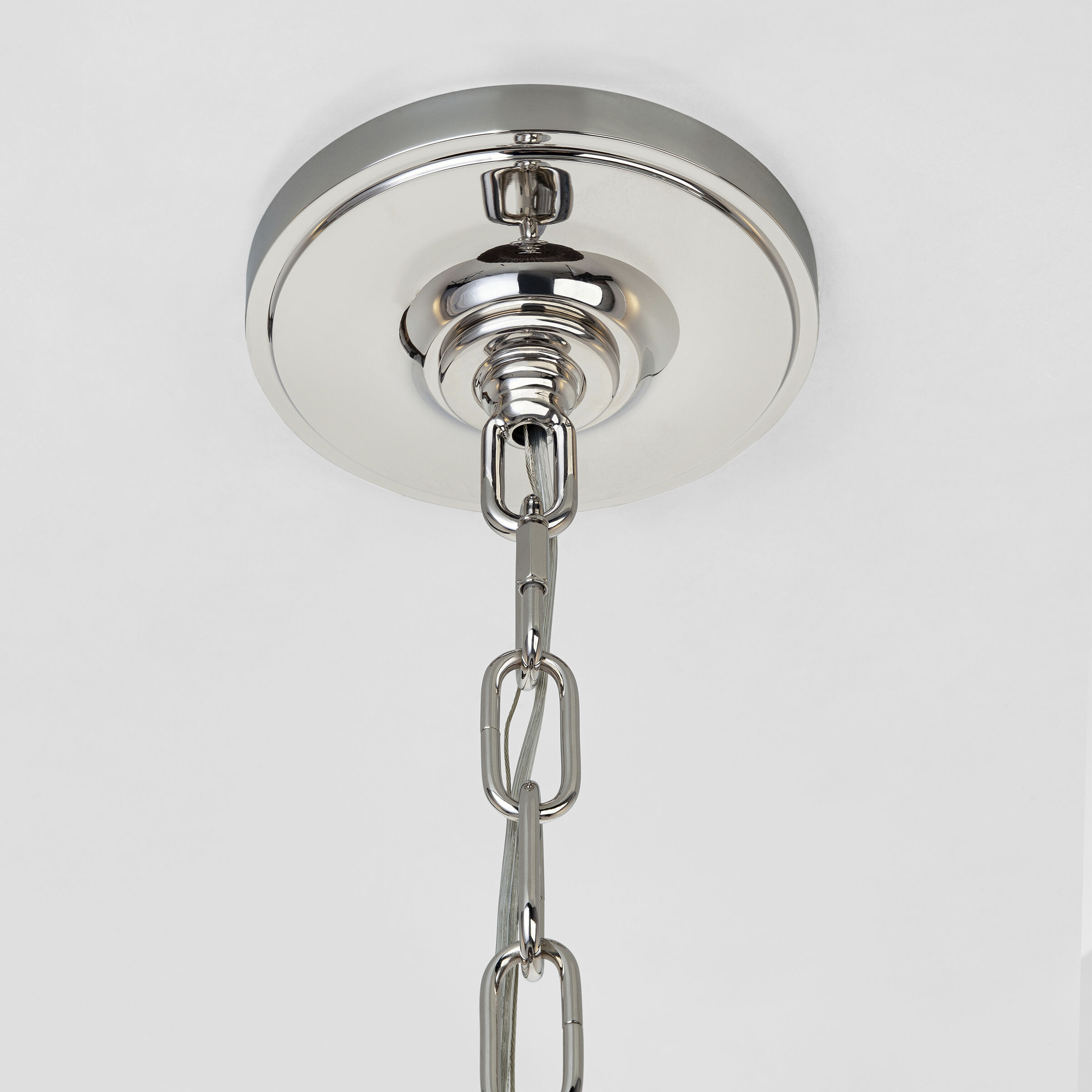 Marie Flanigan Nancy LED 25.25 inch Polished Nickel Woven Hanging Shade Ceiling Light in Natural Wicker