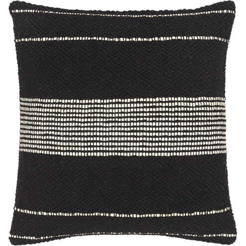 Ontario 22 inch Black Pillow Cover in 22 x 22, Square