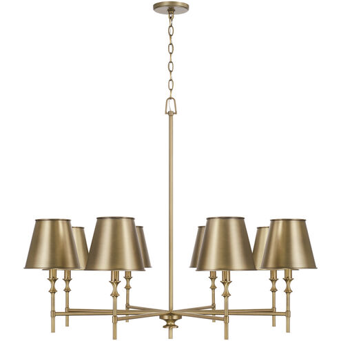 Whitney 8 Light 41 inch Aged Brass Chandelier Ceiling Light