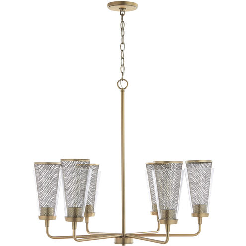 Abbott 6 Light 31 inch Aged Brass Chandelier Ceiling Light