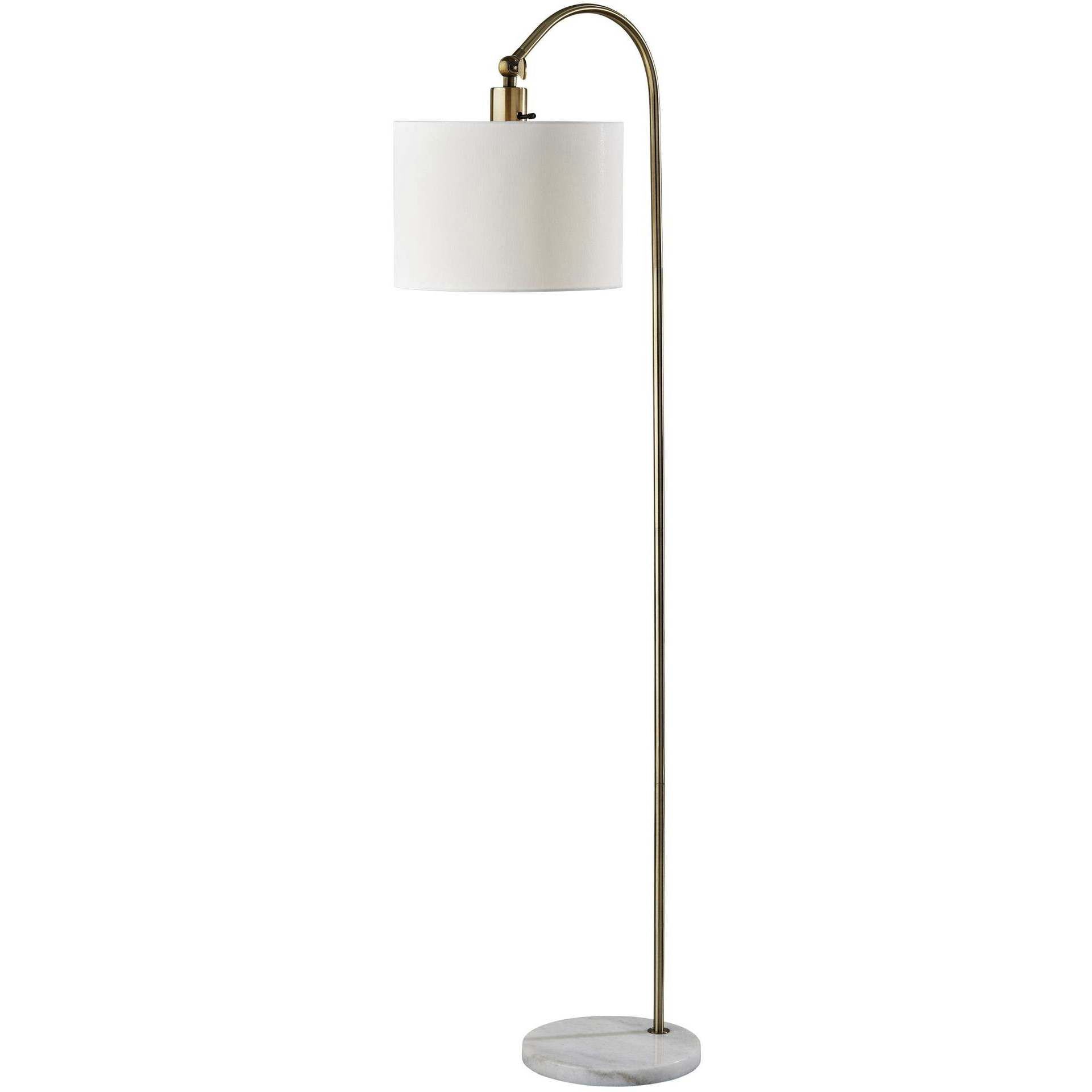 Meredith 59 inch 150.00 watt Antique Brass Floor Lamp Portable Light