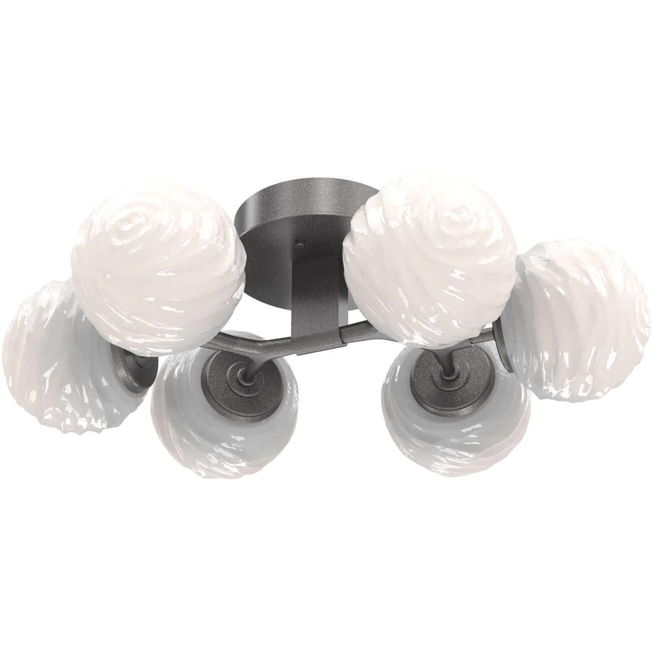 Gaia LED Graphite Flush Mount Ceiling Light in 3000K LED, Opal White