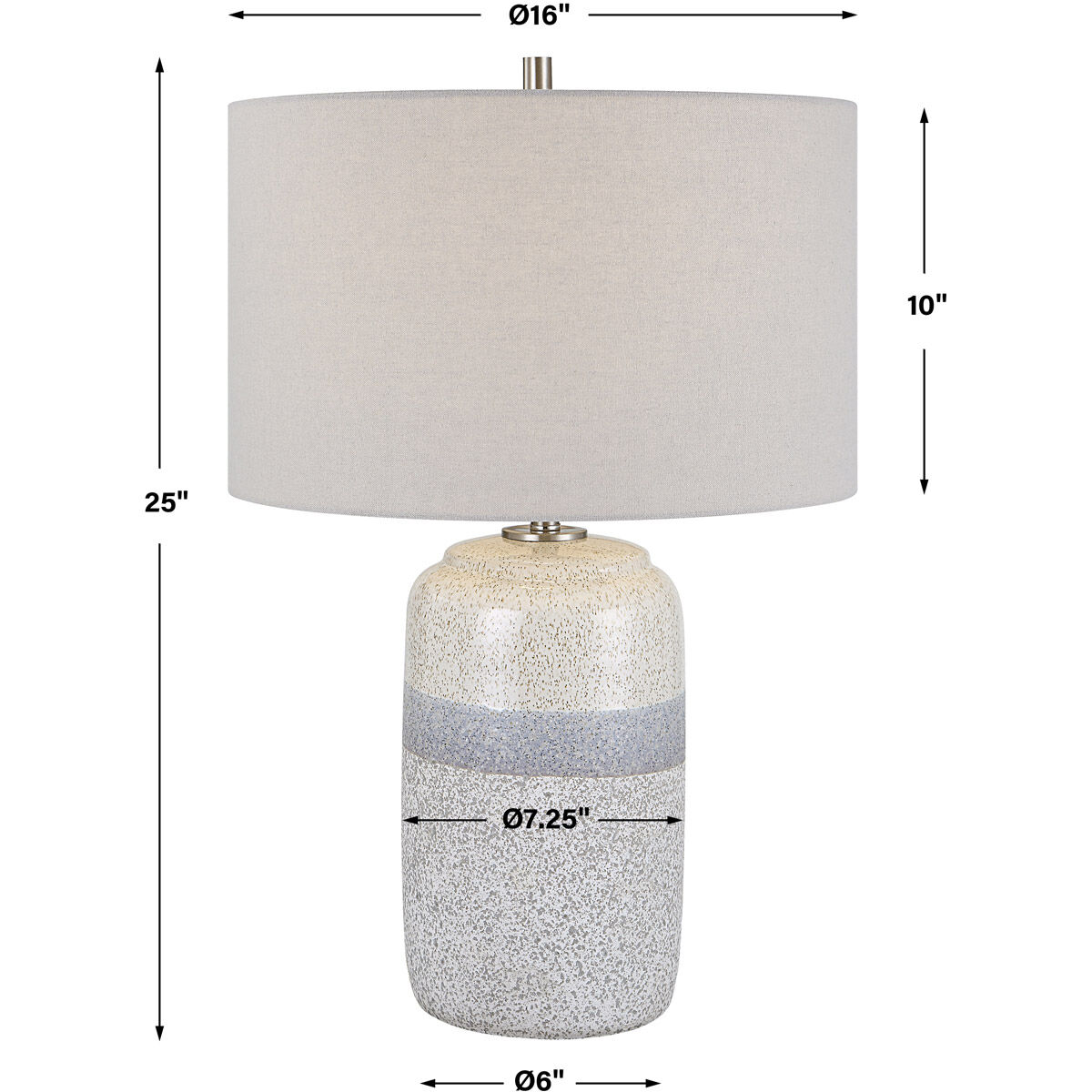 Pinpoint 25 inch 150.00 watt Mottled White and Gray/Cool Gray/Ivory Cream Table Lamp Portable Light