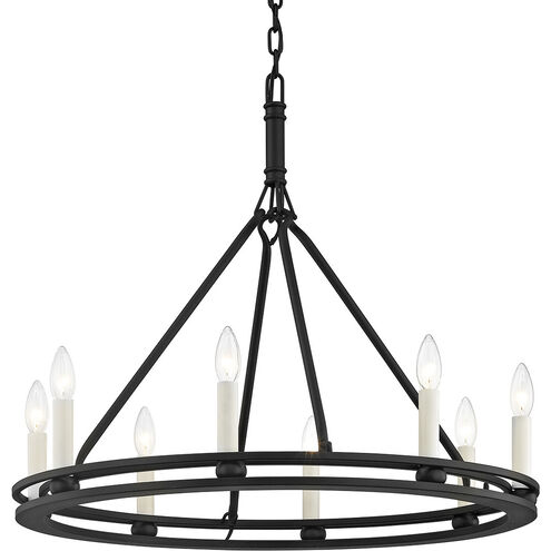 Sutton 8 Light 27.5 inch Textured Black Chandelier Ceiling Light