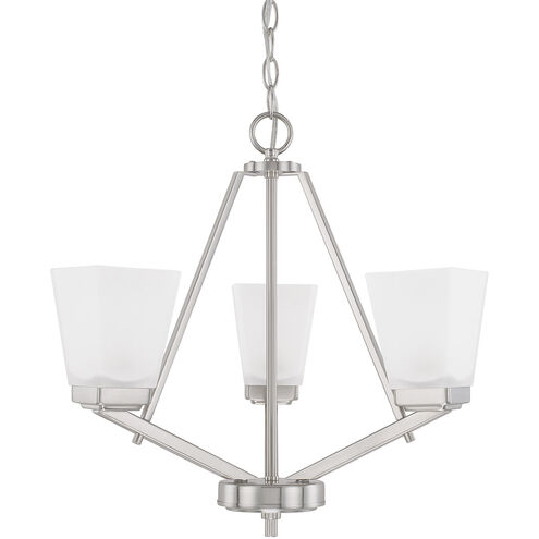 Baxley 3 Light 21 inch Brushed Nickel Chandelier Ceiling Light