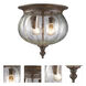 Belmont 2 Light 10 inch Weathered Bronze Outdoor Flush Mount