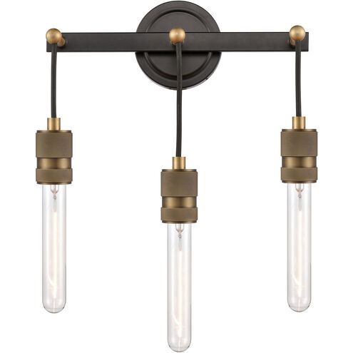 Restoration Ellis 3 Light 14 inch Black Antique Brass Bath Vanity Light Wall Light