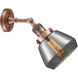 Franklin Restoration Fulton LED 7 inch Antique Copper Sconce Wall Light in Plated Smoke Glass, Franklin Restoration