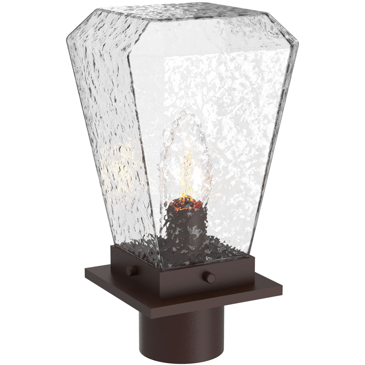 Outdoor Chilled Glass 1 Light 13 inch Statuary Bronze Outdoor Post Mount in E26 Incandescent, Beacon   