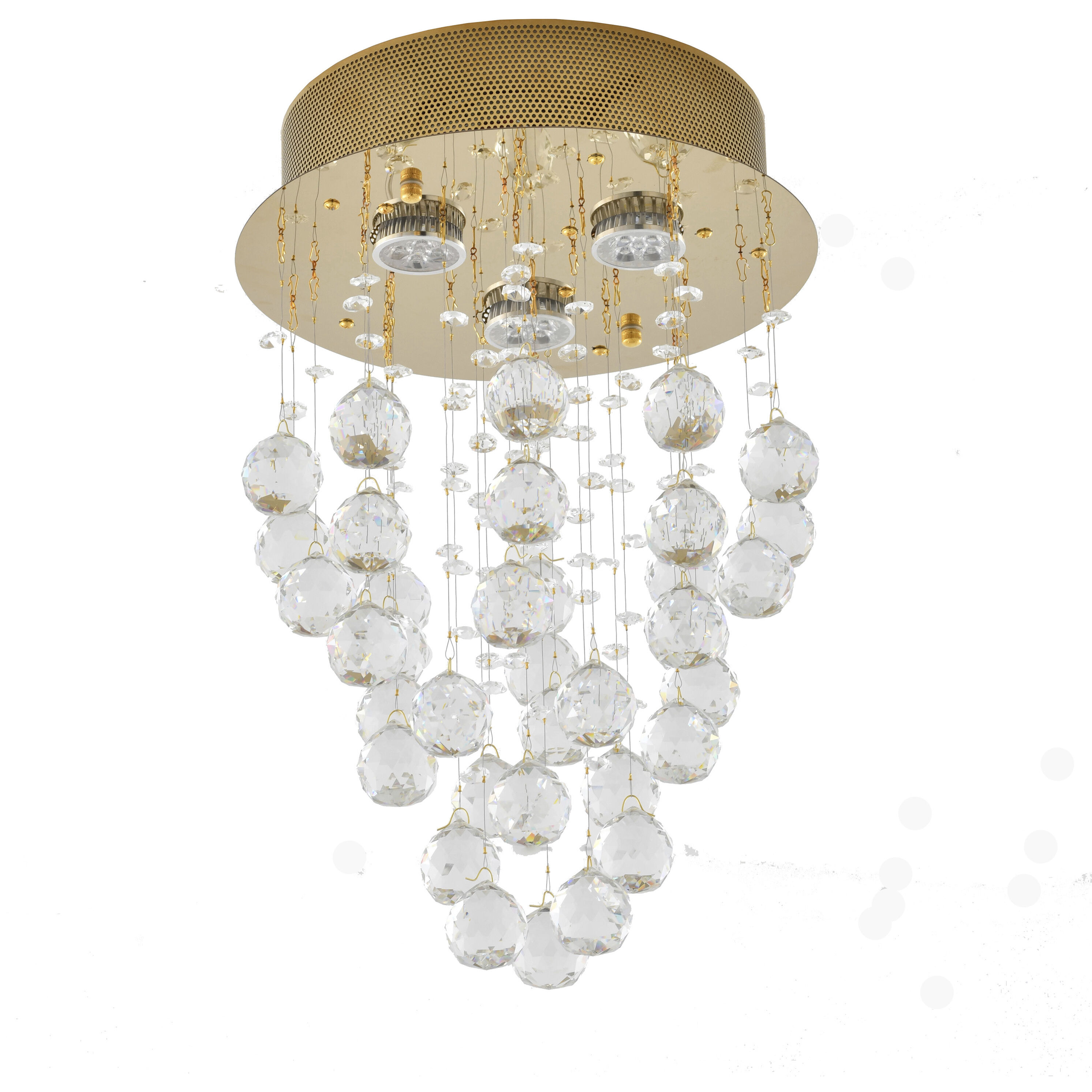 Canada 3 Light 12 inch Gold Semi Flush Mount Ceiling Light