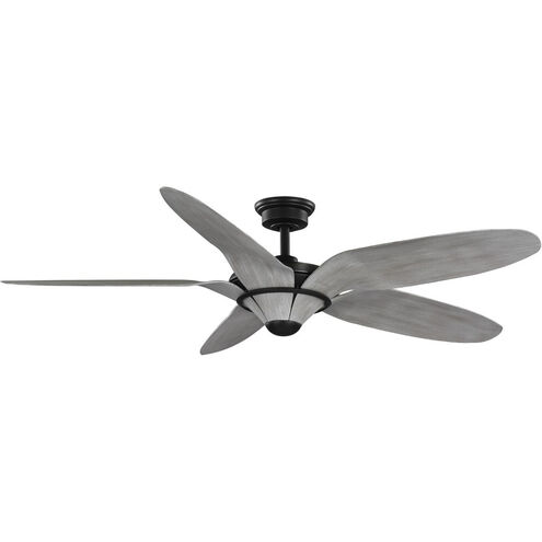 Mesilla 60 inch Flat Black with Grey Weathered Wood Blades Outdoor Ceiling Fan