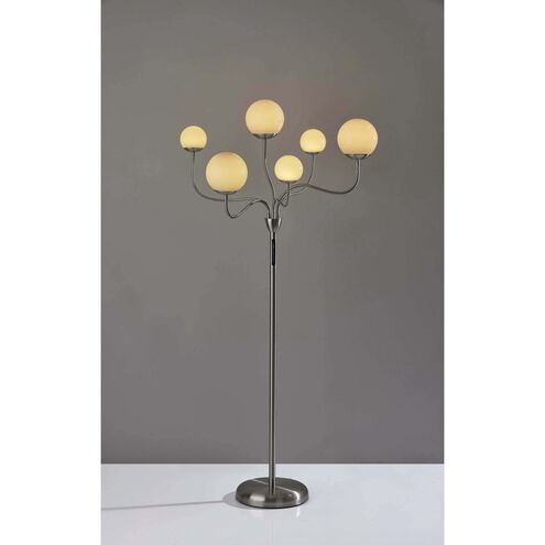 Phoebe 64 inch 2 watt Brushed Steel Floor Lamp Portable Light