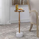 Miriam 25 X 9 inch Antique Gold and Antique Mirror with White Marble Accent Table