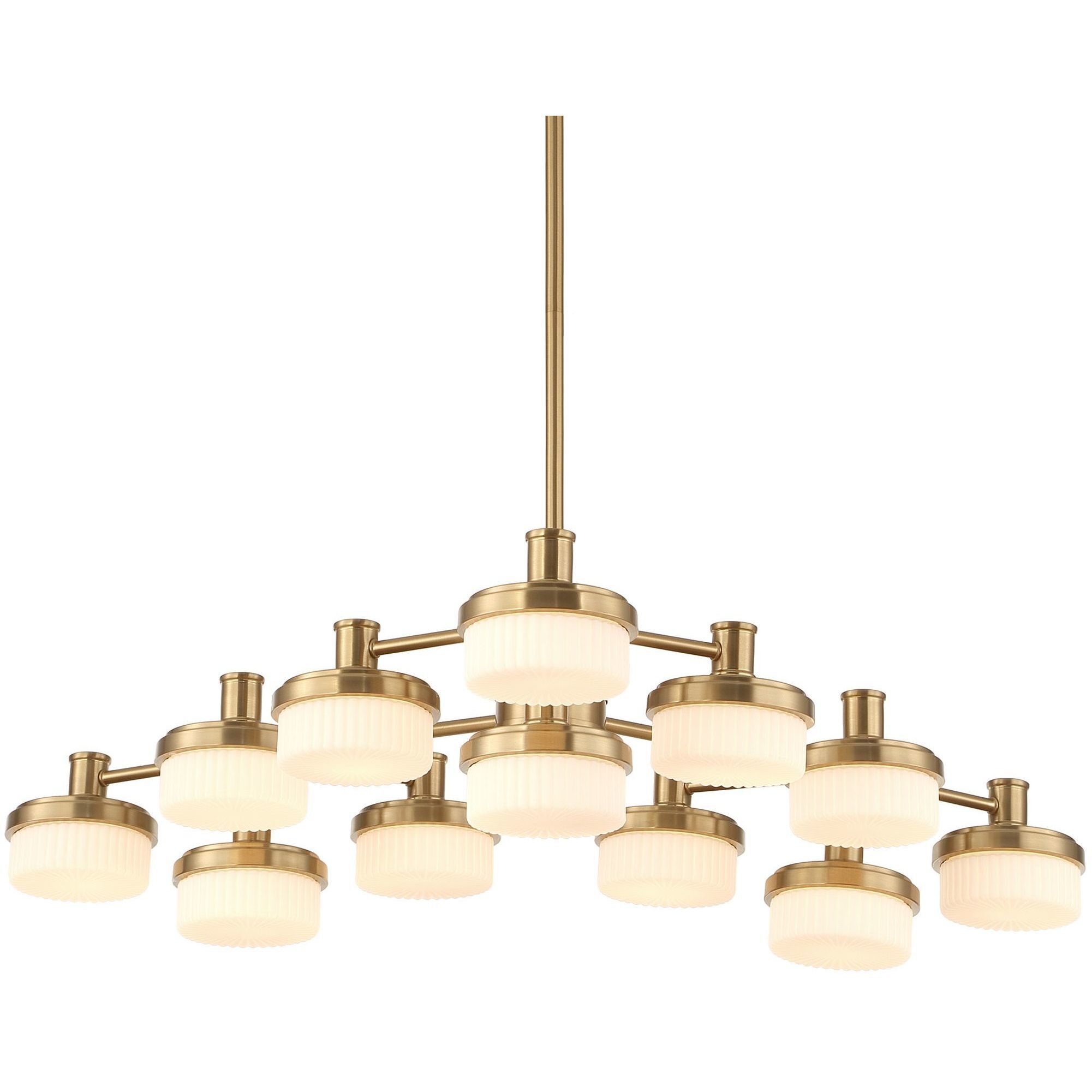 Wedge 12 Light 40.63 inch Warm Brass Chandelier Ceiling Light