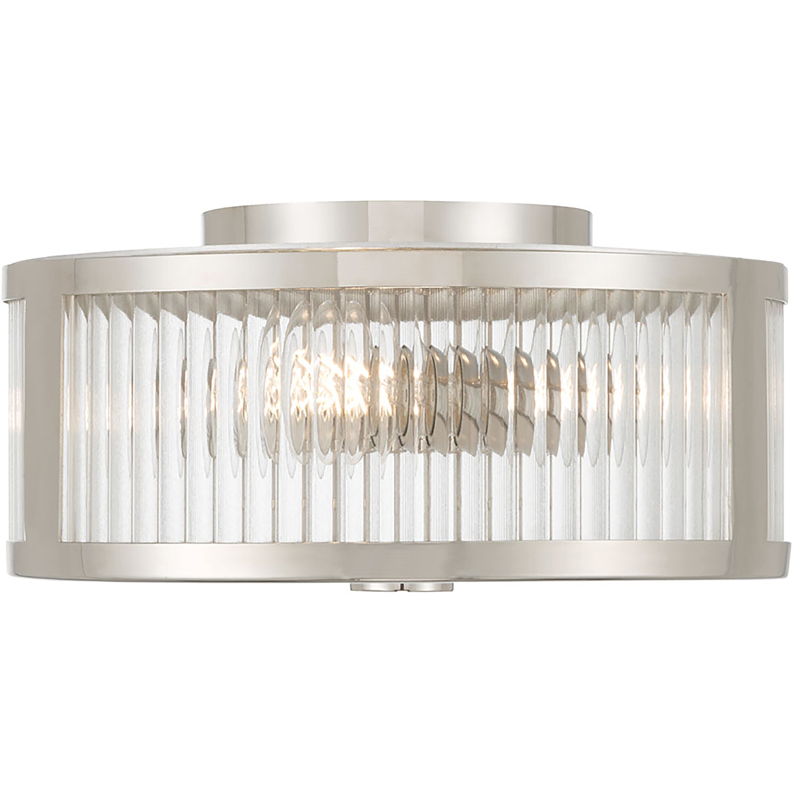 Ardezia 3 Light 11.75 inch Polished Nickel Flush Mount Ceiling Light