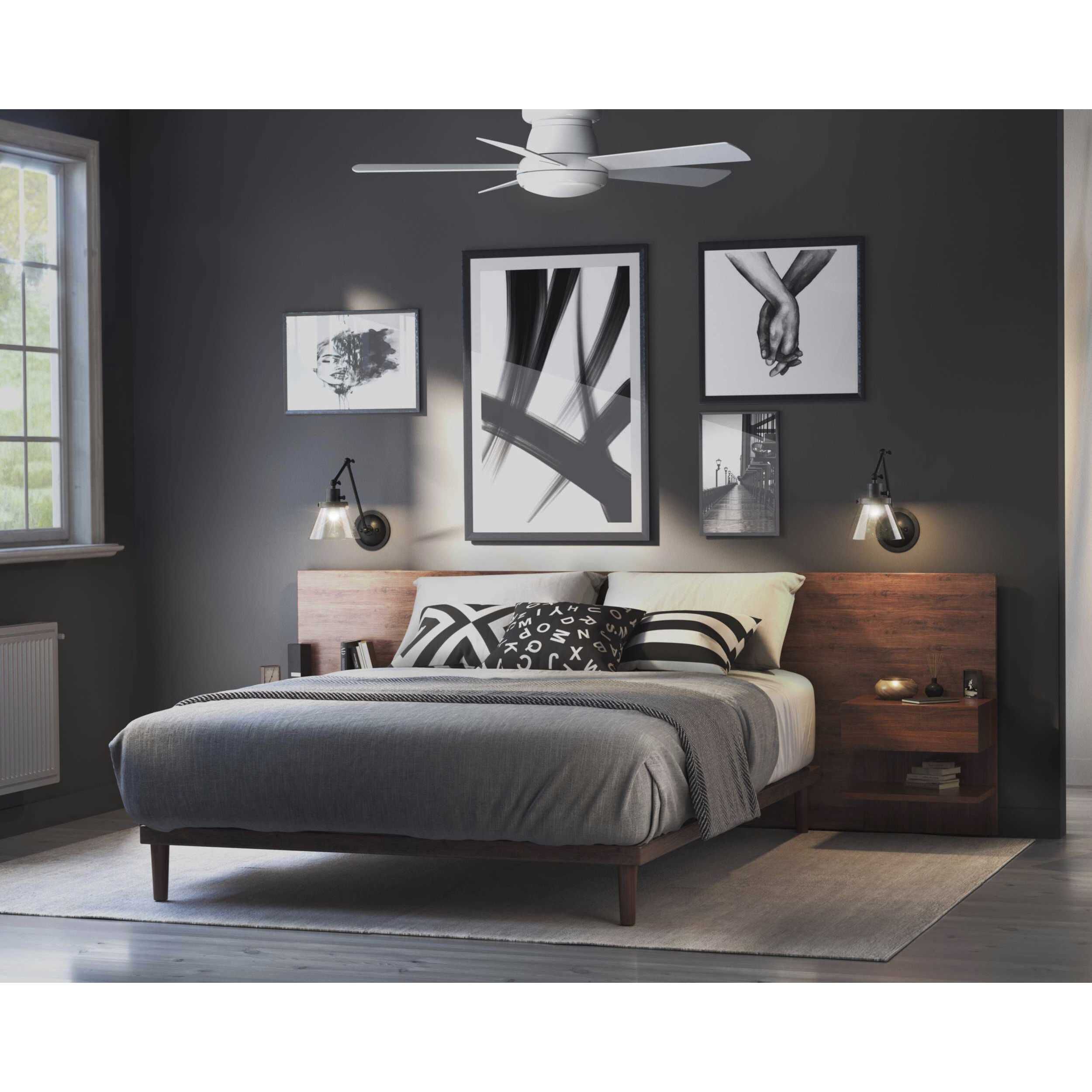 Hinton 18 inch 60.00 watt Matte Black Swing Arm Wall Light