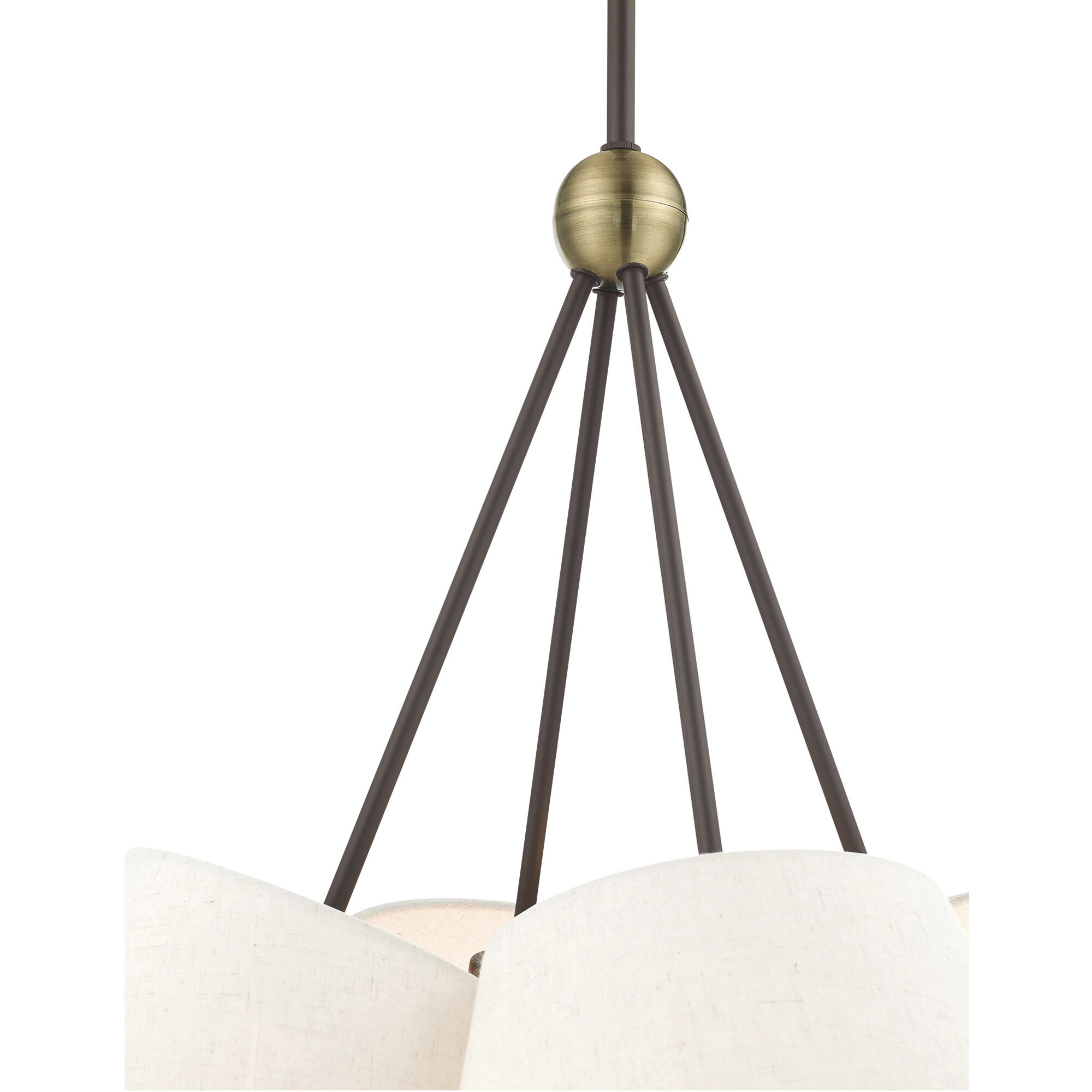 Prato 4 Light 25 inch Bronze with Antique Brass Accents Chandelier Ceiling Light