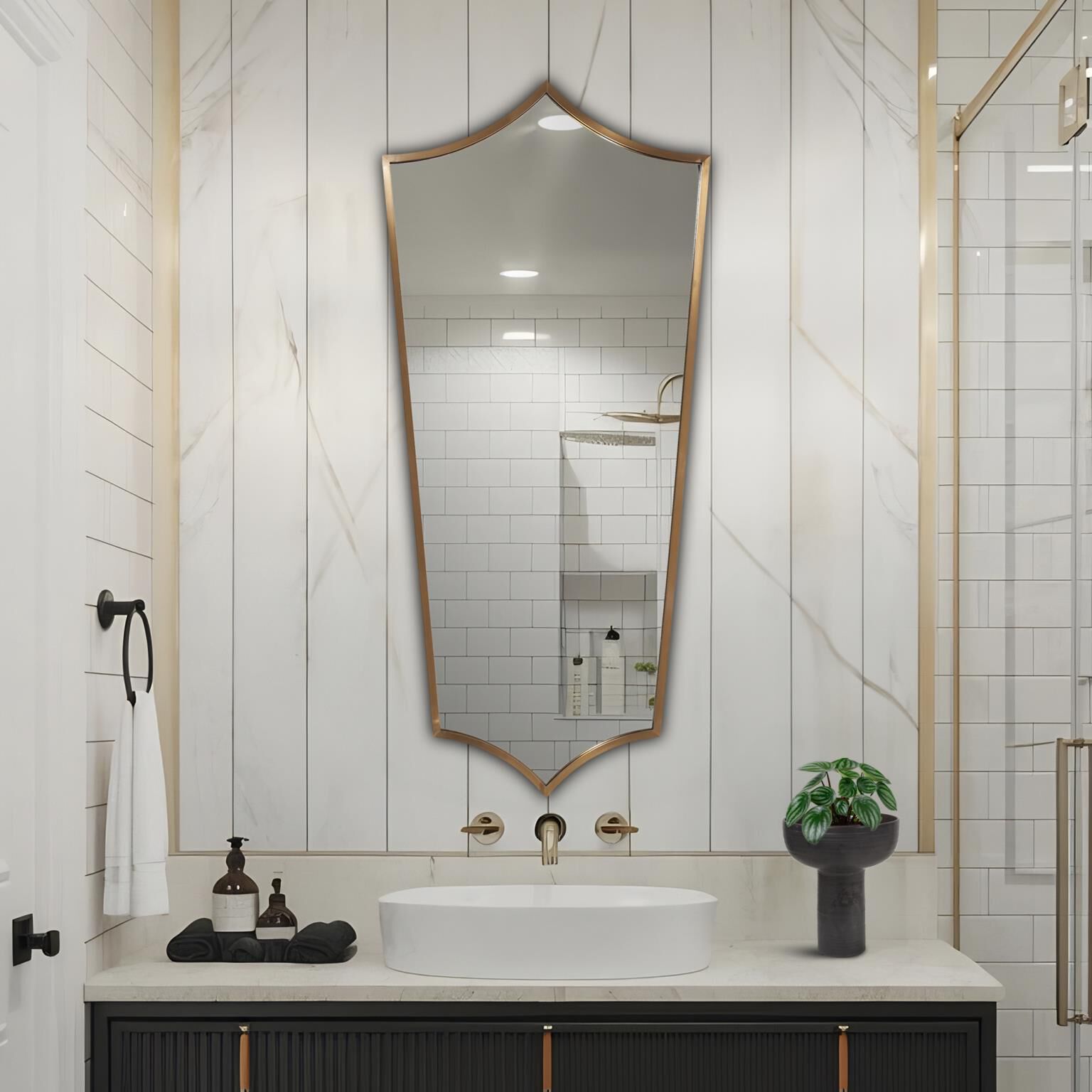 Antioch 52 X 24 inch Brass Mirror