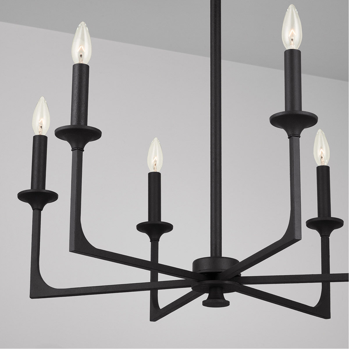 Clint 6 Light 28 inch Black Iron Chandelier Ceiling Light