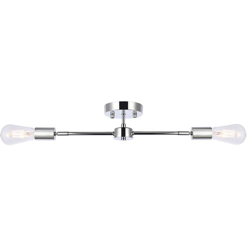 Zane 2 Light 5 inch Chrome Flush Mount Ceiling Light