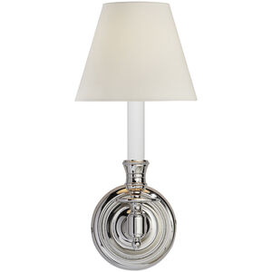 Studio VC French Library2 1 Light 6 inch Polished Nickel Single Sconce Wall Light in Linen 2 
