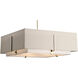 Exos 4 Light 24.6 inch Modern Brass Pendant Ceiling Light in Natural Anna/Flax, Large