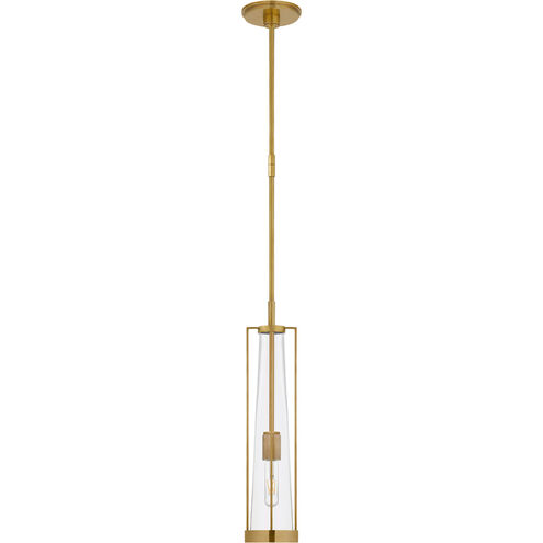 Thomas O'Brien Calix 1 Light 5.5 inch Hand-Rubbed Antique Brass Pendant Ceiling Light in Clear Glass