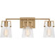 Drew & Jonathan Crofton 3 Light 24 inch Satin Brass Wall Bath Fixture Wall Light