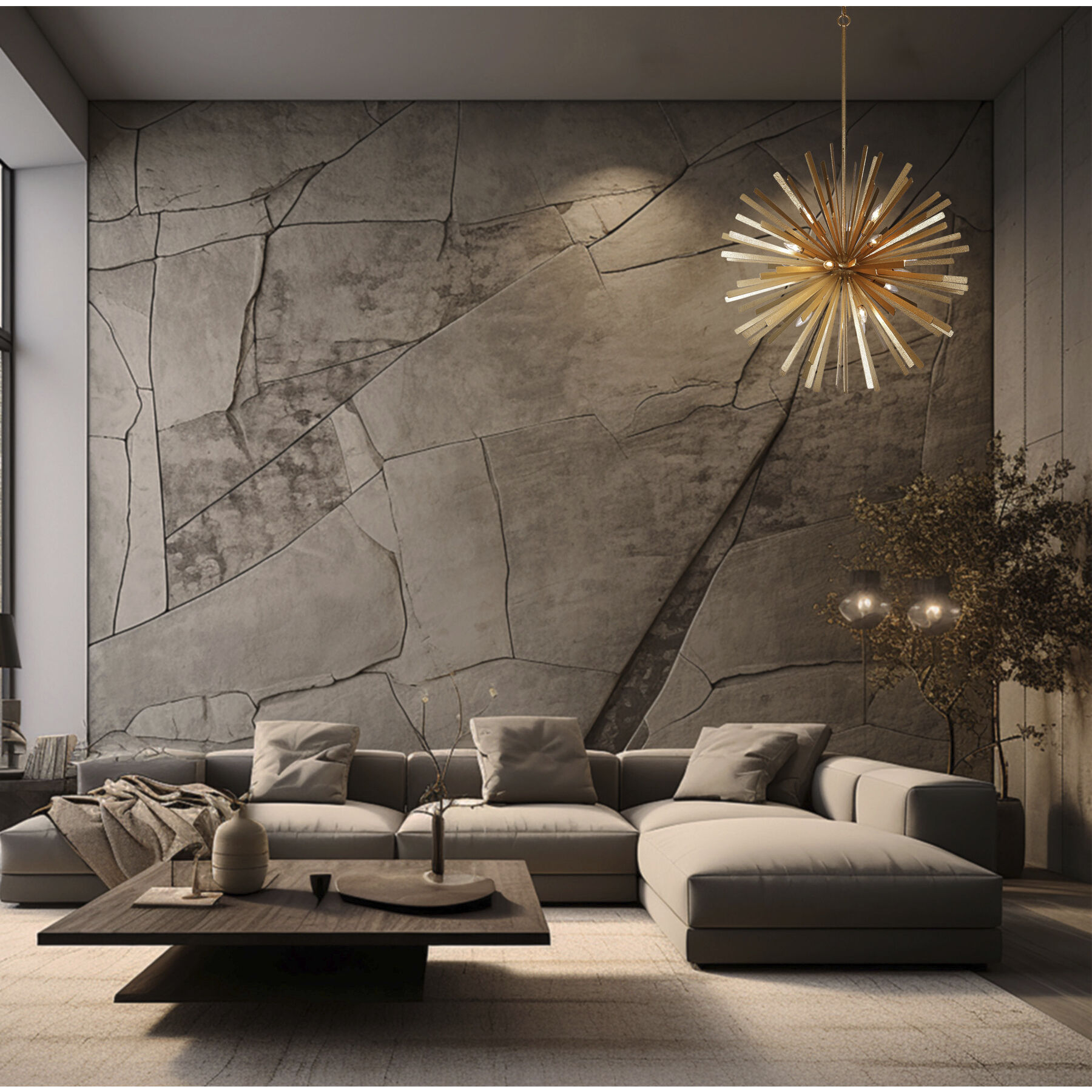 Confluence 16 Light 34 inch Piastra Gold Pendant Ceiling Light