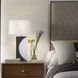 Half Moon 30 inch 100 watt Charcoal Gray and Brushed Nickel Table Lamp Portable Light